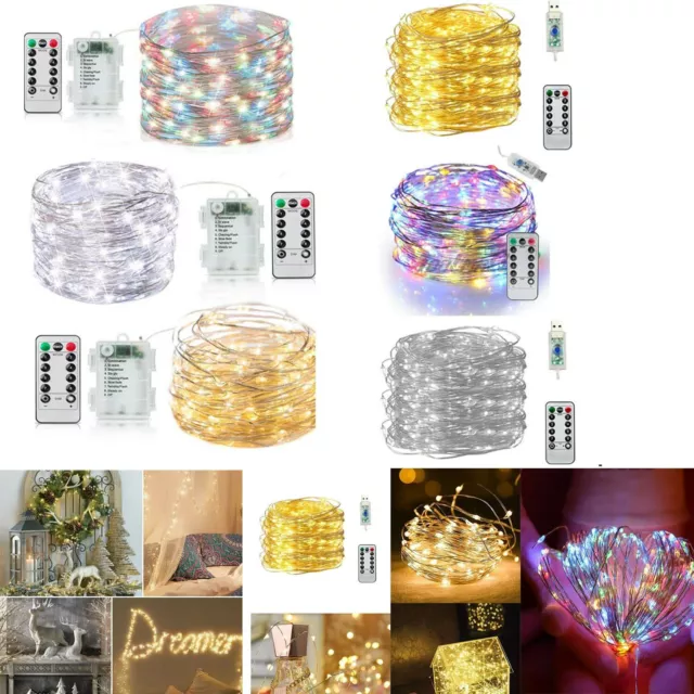 USB Battery LED String Light Copper Wire Waterproof indoor Fairy LED Decor Party