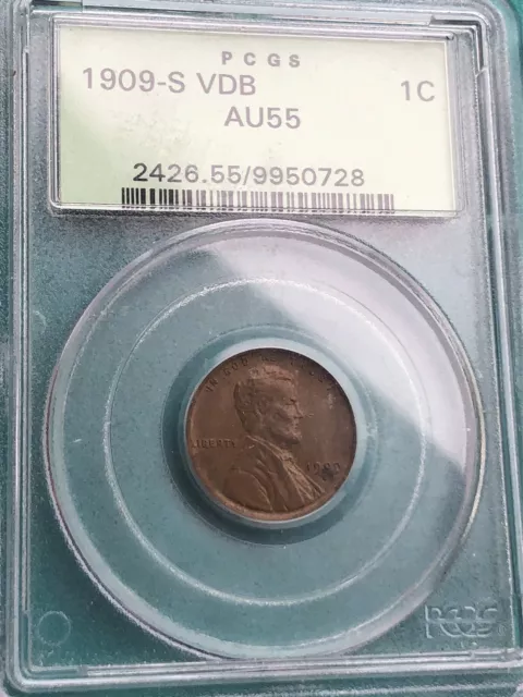 1909 s vdb lincoln cent 1c PCGS AU55 OGH