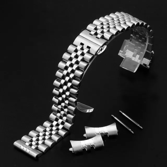 12-24mm Solid Stainless Steel Watch Strap Band Jubilee Watch Band Wrist Bracelet