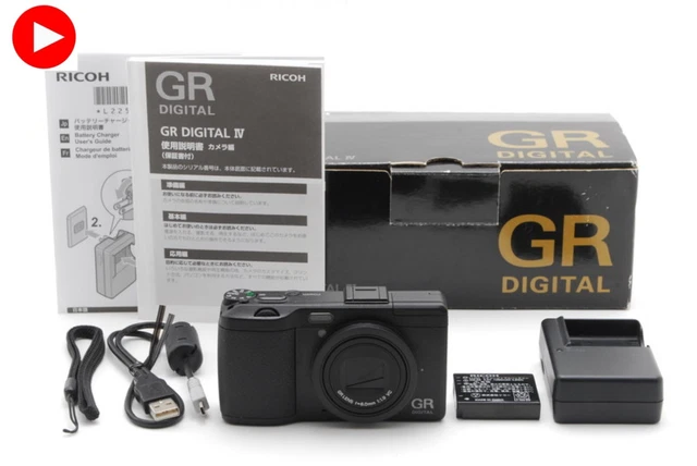 Video【TOP MINT in Box】Ricoh GR Digital IV 10.4MP Black Digital Camera From JAPAN