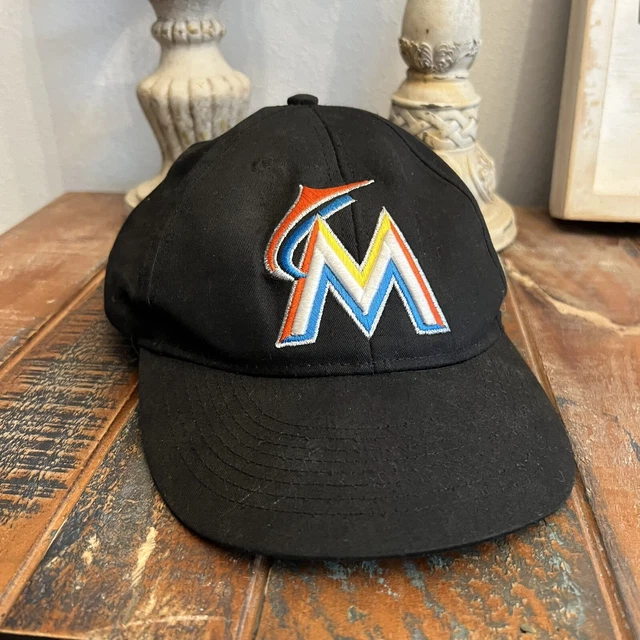 Miami Marlins Strapback Hat Baseball Cap Black Colorful Logo OSFM Youth