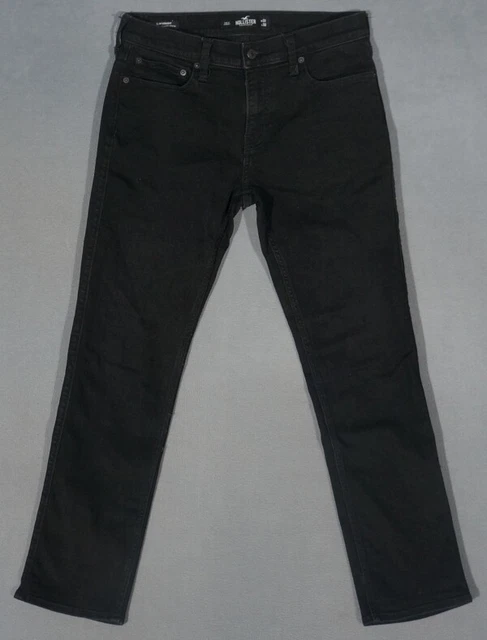 VG01413**HOLLISTER**STRETCH STRAIGHT LEG, SLIM JEANS 31X32 (msr 30"x30.5") BLACK