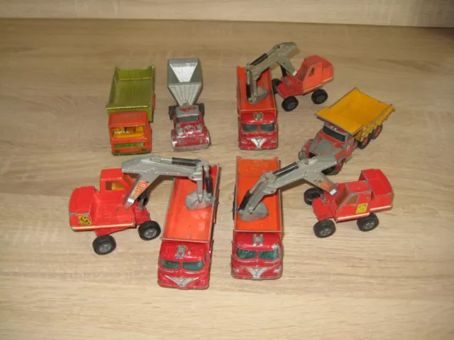 lot lesney matchbox king size camions benne pelle TP epaves pieces restauration