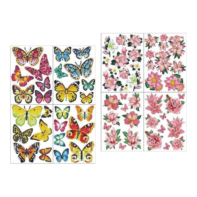8 Blatt 5D DIY Malerei Aufkleber Set Kunstharz Kunst Handwerk Stifthalter Dekor