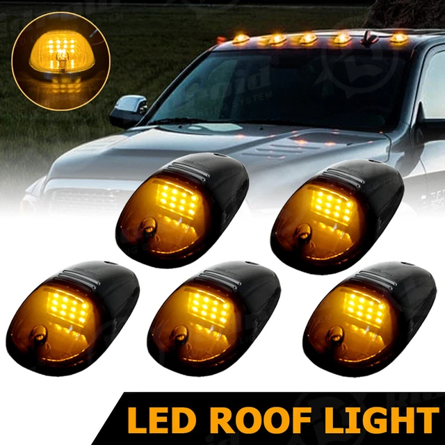 5pcs Smoked Lens Amber LED Roof Clearance Marker Lights Lamps For - Foto 11