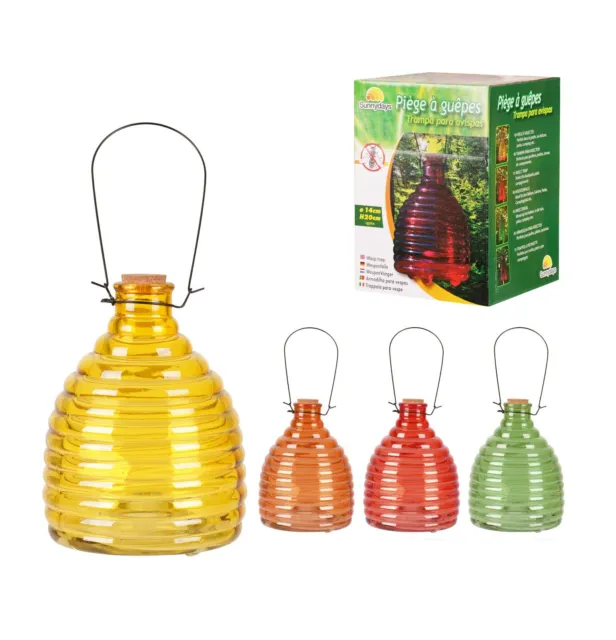 Glass Wasp Trap Fly Flie Insect Bug Hanging Honey Pot Trap Catcher Outdoor LARGE
