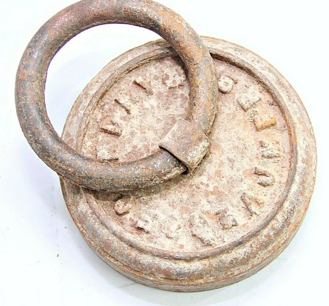 Vintage Antique Antique Mercantile Iron Weight Measuring 5 Seer Ajmer Foundry