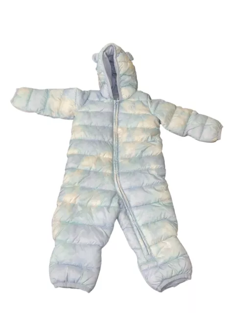 BABY GAP Baby Boy 6-12 Months Cold Control Puffer One-Piece Ice Blue MSRP $59.99
