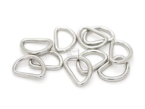 Anillos en D soldados de metal pequeños hallazgos de perforación de 3/8 pulgadas para extractor de cremallera Lanya