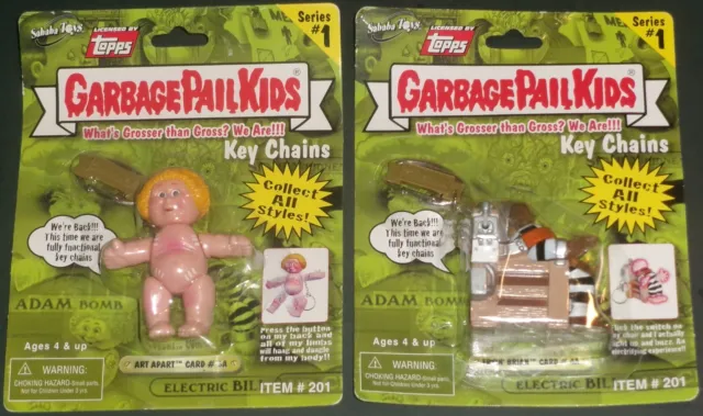 2001 Garbage Pail Kids * Fryin' Brian & Art Apart * Keychains * GPK Key Chains