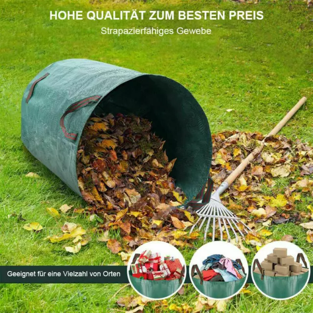 12x 272L Large Garden Waste Bag Leaf Rubbish Plant Grass Sack Reusable Carry Bag 3