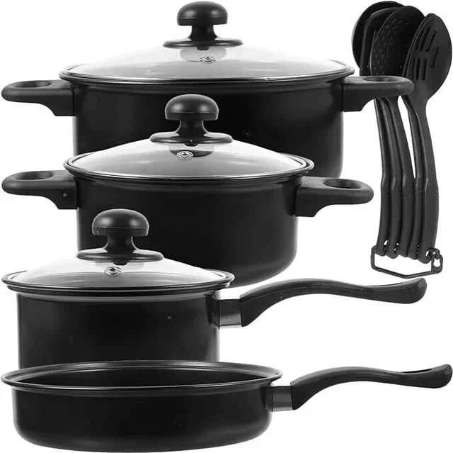 Set 3 Casseruole Con 1 Manico HSC1731 - In Alluminio Antiaderente, Dimensioni 14, 16 E 18 Cm, Lavabili In Lavastoviglie