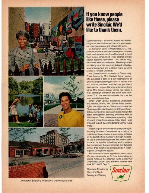 1968 Sinclair Oil American Conservation Urbana Glastonbury Washington Print Ad