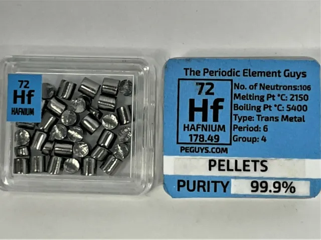 Hafnium Metal Pellets 10 Grams 99.9% Pure + Amazing Value! Pure - Periodic Table