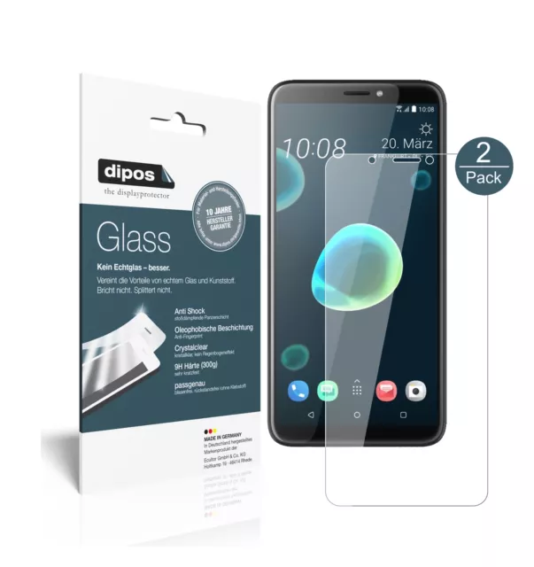 1+1x Schutzfolie für HTC Desire 12 - Anti-Shock 9H Folie Glass Displayfolie