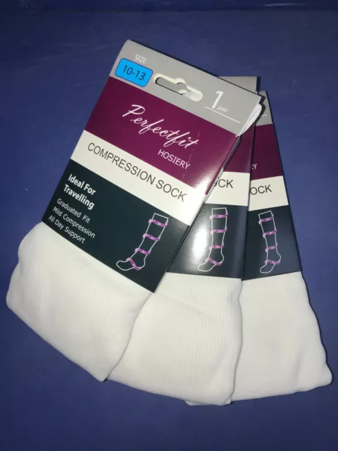 "2 x Pairs Compression Socks "Perfectfit" for Circulation /Flight /Travel /Sport