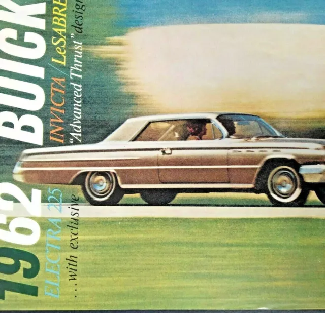 Buick PROMO PRINT BROCHURE 1962 Electra 225 Invicta LeSabre Color 8.5 x 11    b4