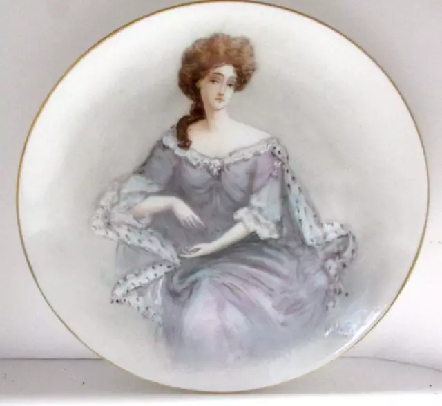 VTG Uno Favorite Bavaria Germany Hand Painted Porcelain Portrait Plate Signed