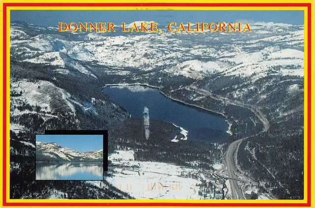 Donner Lake CA California Stockton Aerial View Party Scenic Vtg 6x4 Postcard R1