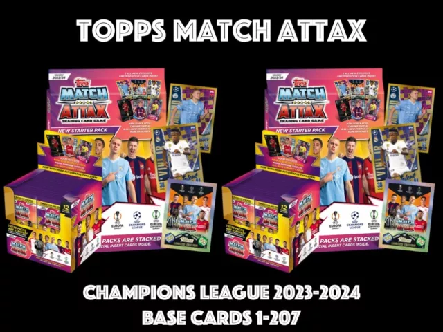 Topps Match Attax 2023/24 2024 Champions League Base Cards #1 - #207