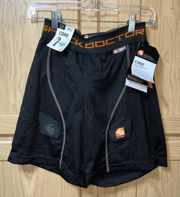 Shock Doctor Core Hockey Mesh Shorts BioFlex Cup Tabs for Socks Black Size Small