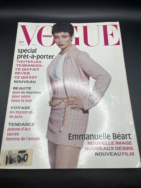 VOGUE PARIS FEB 1994 Emmanuelle Beart Fashion Magazine French France £ ...