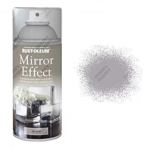 x2 Rust-Oleum Mirror Effect Spray Paint Silver Gloss Finish Art And Craft 150ml