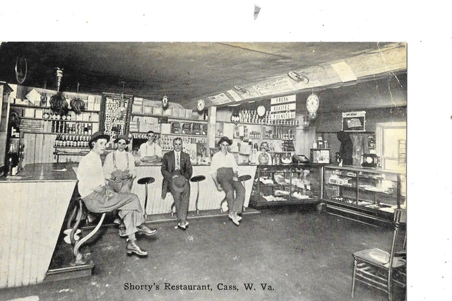Interior View Shorty's Restaurant Cass Wv Post Card 2717 W.a. Brill