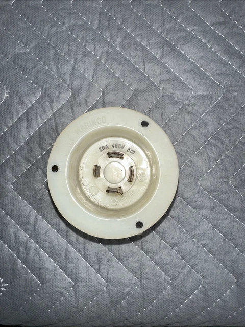 20A Flanged Twist-Lock Inlet 3P 4Wire 480VAC L16-20P Panel Mount HBL2435