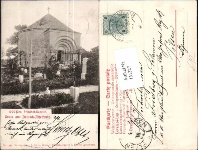 131327,Gruss aus Deutsch Altenburg Carnuntum Kapelle am Friedhof 1900