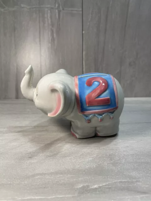 Vintage Piggy Bank Ceramic Elephant #2 Made In Korea