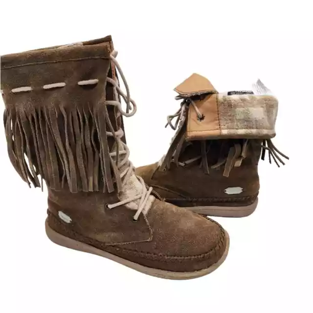 Woolrich Pocono Creek Wool Boho Fringe Boots Size 7