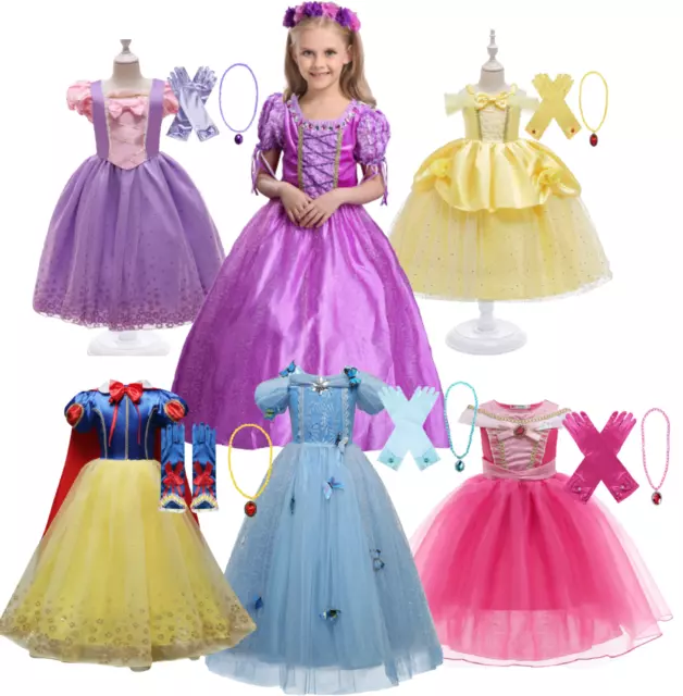 Costume cosplay per ragazze principessa bambini festa costume + set accessori 3