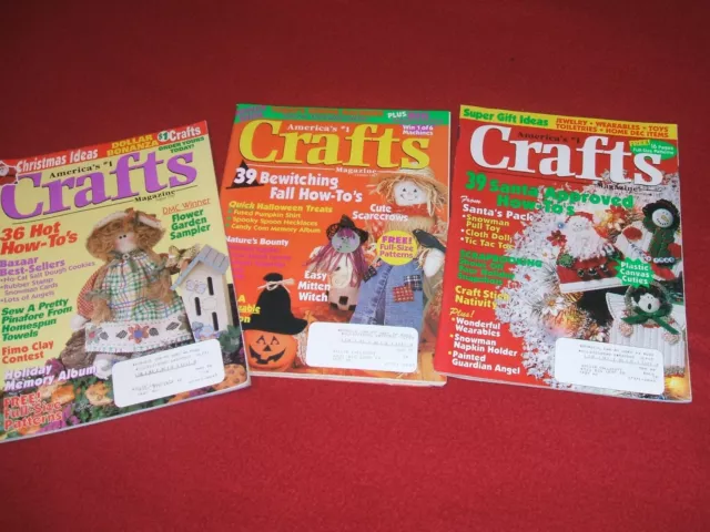 Vintage LOT OF 3  CRAFTS America'# 1 Craft Magazine For How To's 1997