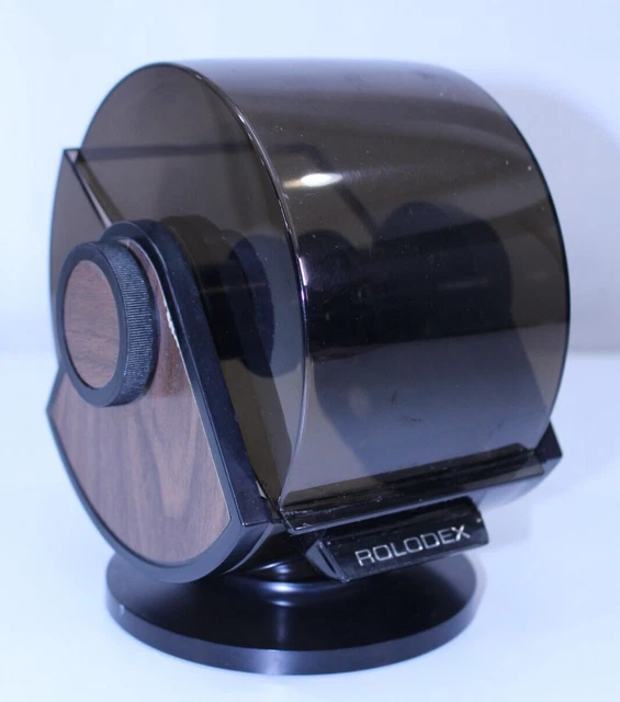 VTG Rolodex NO.SW-24C Made USA Rotating Wood Grain Office Desk Swivel Round File