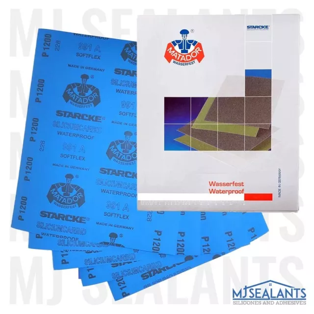 Starcke Matador Wet and Dry Abrasive Sanding Paper Sheets 60-7000 Grit