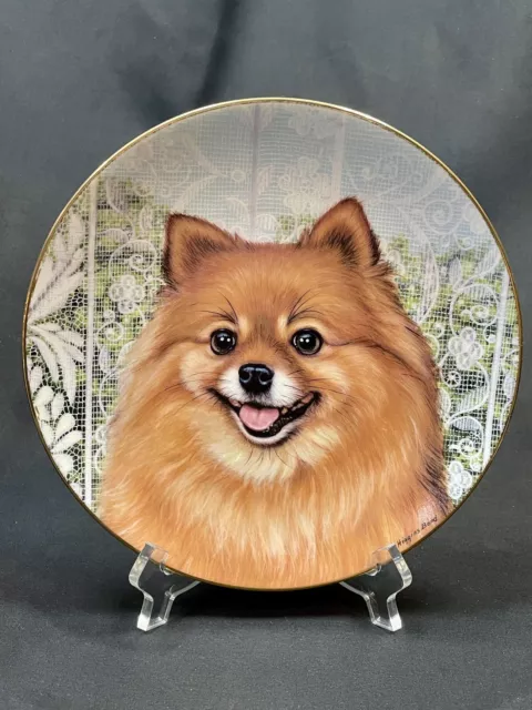 Pomeranian | Morning Greetings | Plate 8.5" Barbara Higgins Bond | Danbury MINT