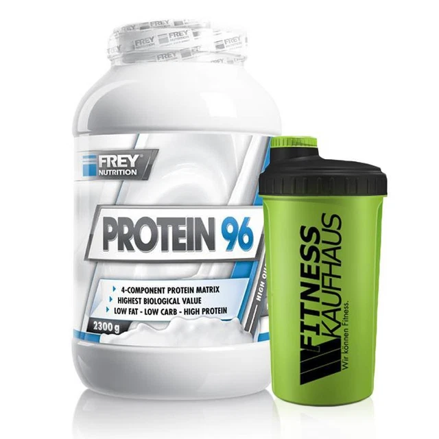 (43,87 EUR/kg) Frey Nutrition Protein 96 2300g Eiweiss +Shaker Geschmack wählbar