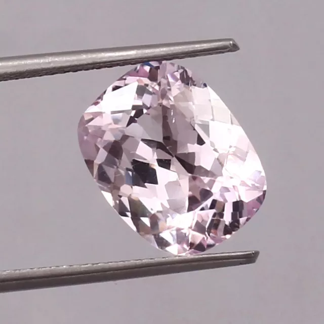 AAA Natural Flawless Violet Pink Morganite Cushion Cut Loose Gemstone 7.70 Ct 2