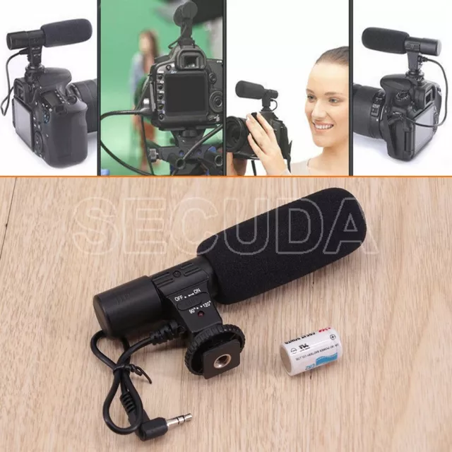 MIC-01 External Stereo Microphone Mic For Canon Nikon DSLR Camera DV Camcorder