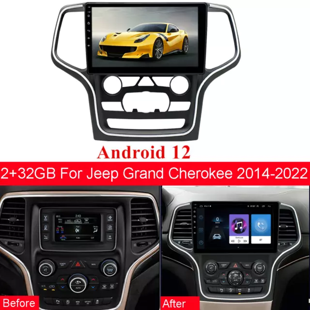 10.1" Stereo Radio Navi GPS For 2014-22 Jeep Grand Cherokee Carplay Android Auto