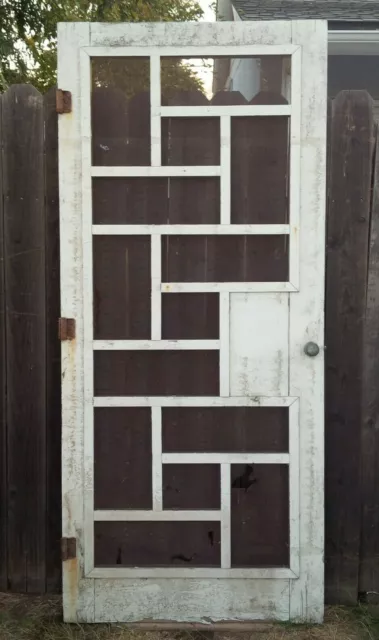 1950s Mid Century Cubist Farmhouse Wood Screen Door Shipping Available $$