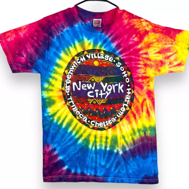 Tie Dye Fruit Of The Loom T-Shirt Men's Size Medium New York City Custom Tie Dye