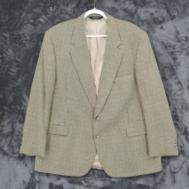 Vtg Orvis USA Made Wool Silk Blend Tweed 2-Button False Flap Blazer Jacket Sz 48