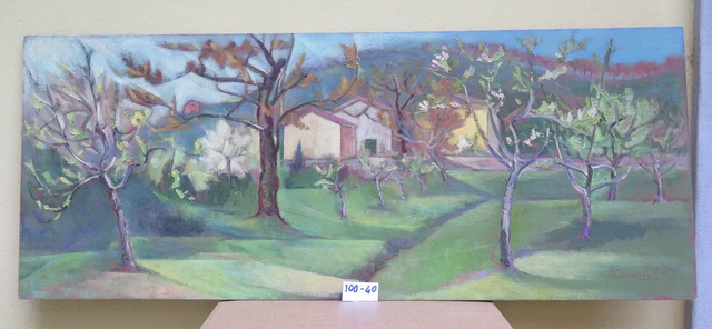 Dessin Original Ancien Paysage Campagne Signé Goerg, Crayon Sur Papier, BM53.6B