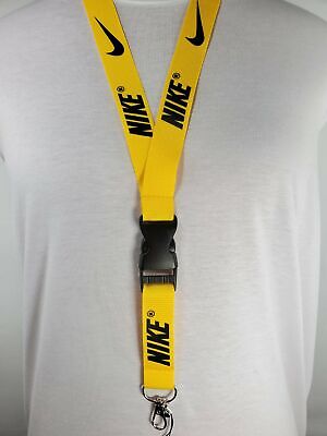 Nike Lanyard Yellow & Black Strap Detachable Keychain Badge ID Holder