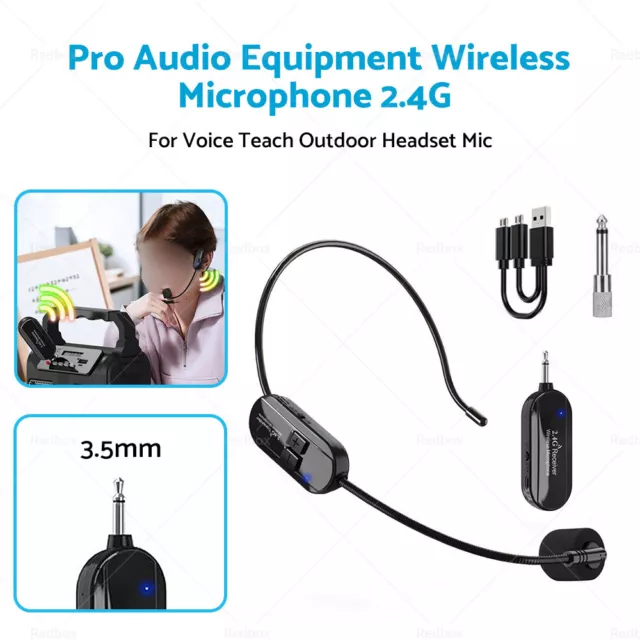 For Voice Teach Outdoor Headset Mic Pro Audio Equipment Wireless Microphone 2.4G