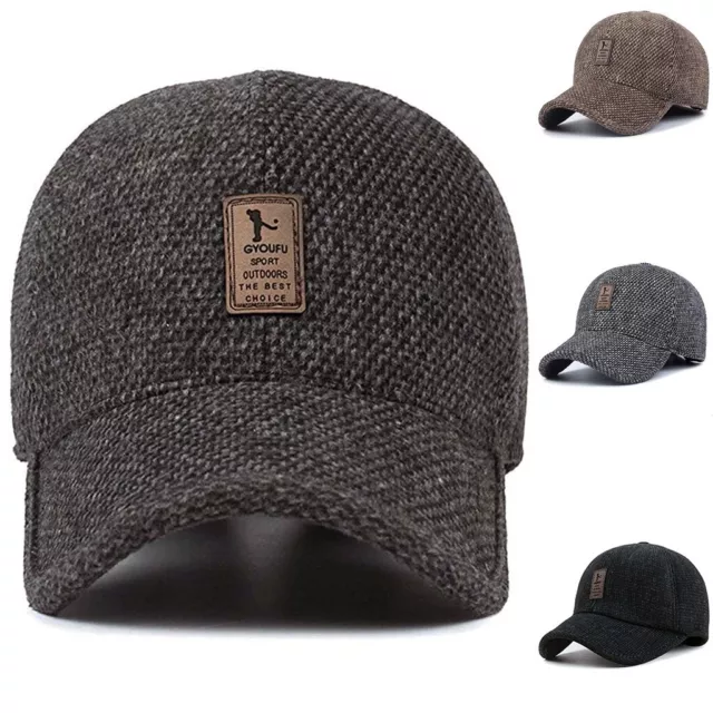 Men Winter Earflap Baseball Cap Style Cotton Suitable for Winter Lampshade Hat