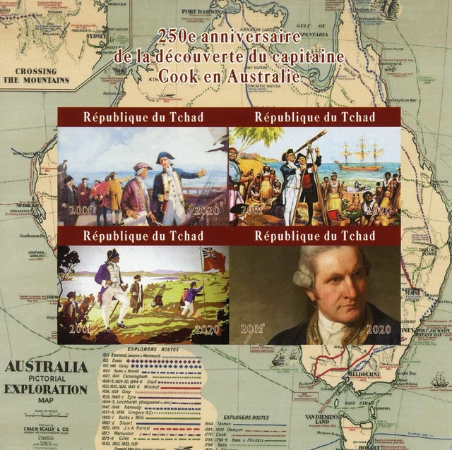 Chad Ships Stamps 2020 MNH Captain James Cook Exploration People 4v IMPF M/S