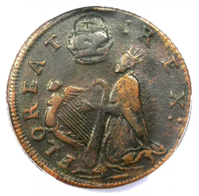 1670 New Jersey St Patrick Farthing Colonial Coin 1/4P - PCGS VF30 - $1900 Value